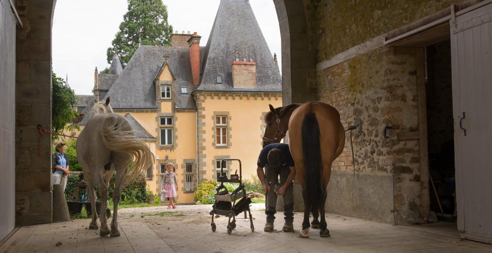 The French farrier Stéphane Brehin at work in a castle