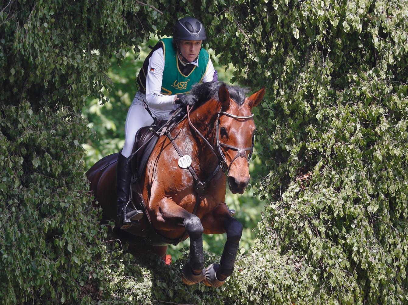 The German rider Ingrid Klimke during a Cross-country